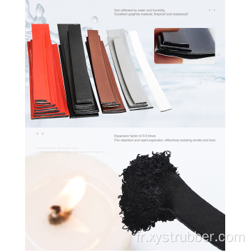 Strip d&#39;expansion du feu Graphite Fire intumescent String